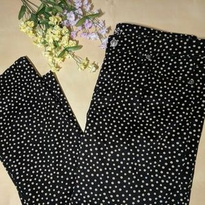 Loft Tan and Black Dot Modern Straight Pants